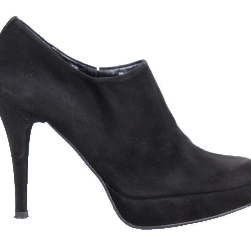 Stuart Weitzman Women's 8 Black Stiletto Heels Bootie Suede Velvet Solid